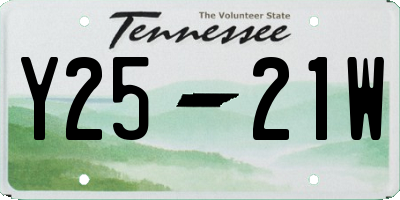 TN license plate Y2521W