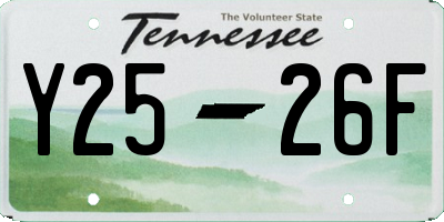 TN license plate Y2526F