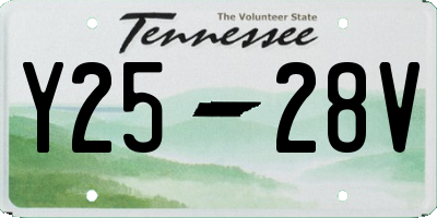 TN license plate Y2528V