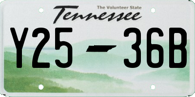 TN license plate Y2536B