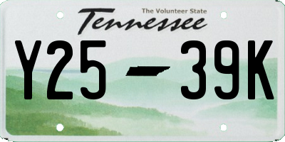 TN license plate Y2539K