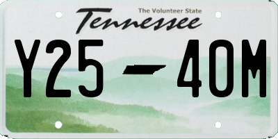 TN license plate Y2540M