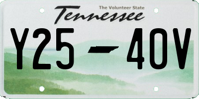 TN license plate Y2540V