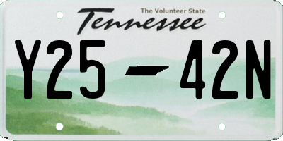TN license plate Y2542N