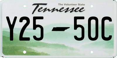 TN license plate Y2550C