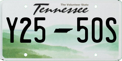 TN license plate Y2550S