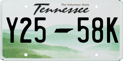 TN license plate Y2558K