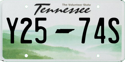 TN license plate Y2574S