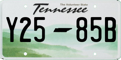 TN license plate Y2585B