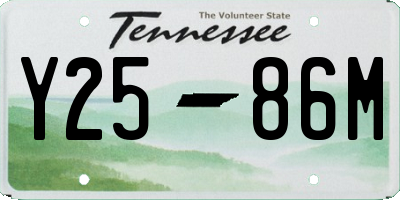 TN license plate Y2586M