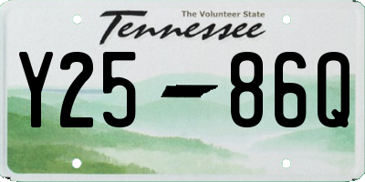 TN license plate Y2586Q