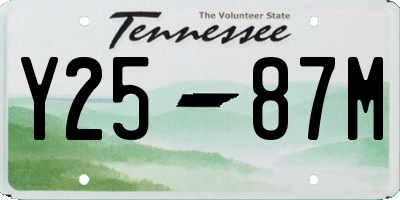 TN license plate Y2587M