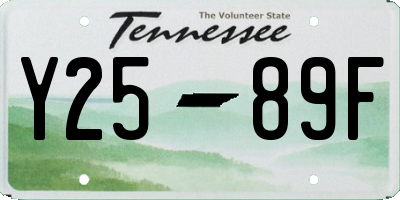 TN license plate Y2589F
