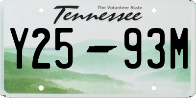 TN license plate Y2593M