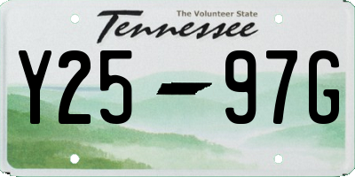 TN license plate Y2597G