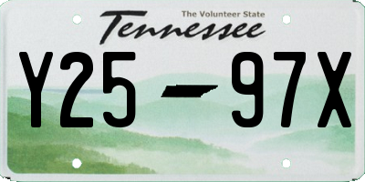TN license plate Y2597X