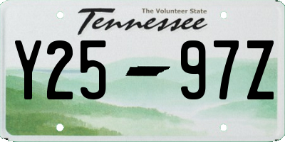 TN license plate Y2597Z