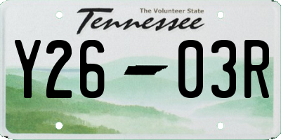 TN license plate Y2603R