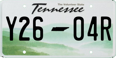 TN license plate Y2604R