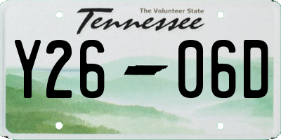 TN license plate Y2606D