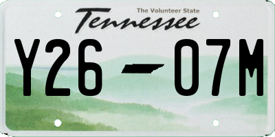 TN license plate Y2607M