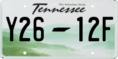 TN license plate Y2612F