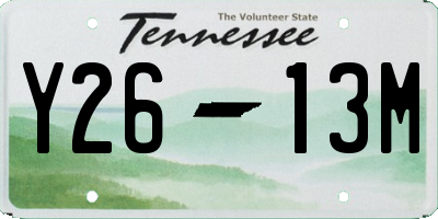 TN license plate Y2613M