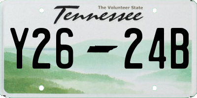 TN license plate Y2624B