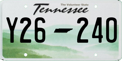 TN license plate Y2624O