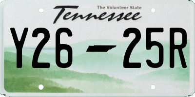 TN license plate Y2625R