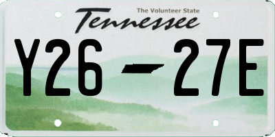 TN license plate Y2627E