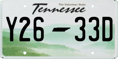 TN license plate Y2633D