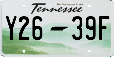 TN license plate Y2639F