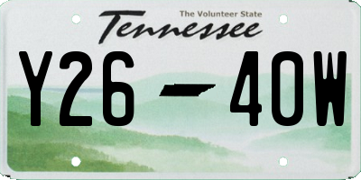 TN license plate Y2640W