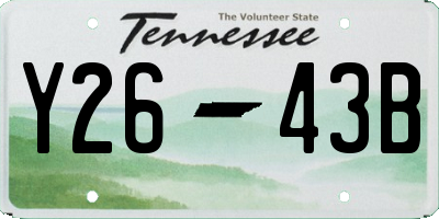 TN license plate Y2643B
