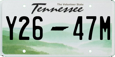 TN license plate Y2647M