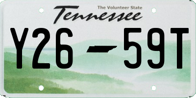 TN license plate Y2659T