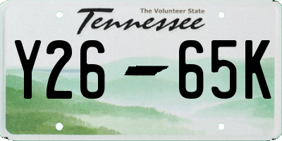 TN license plate Y2665K