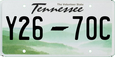TN license plate Y2670C