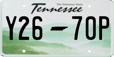 TN license plate Y2670P