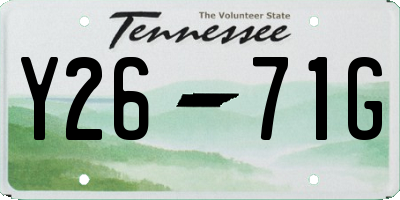 TN license plate Y2671G
