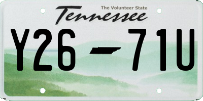 TN license plate Y2671U