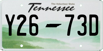TN license plate Y2673D