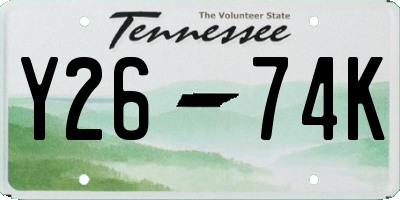 TN license plate Y2674K
