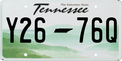 TN license plate Y2676Q