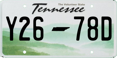 TN license plate Y2678D