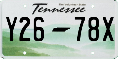 TN license plate Y2678X