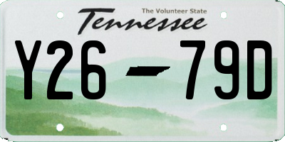 TN license plate Y2679D