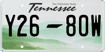 TN license plate Y2680W