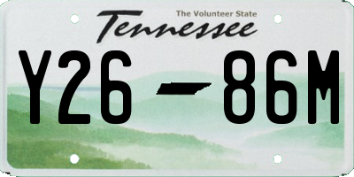 TN license plate Y2686M